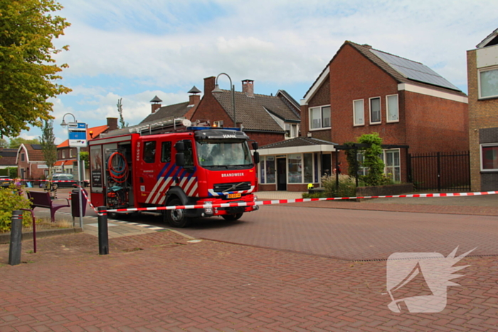 Straat afgesloten wegens gaslucht bij ketel