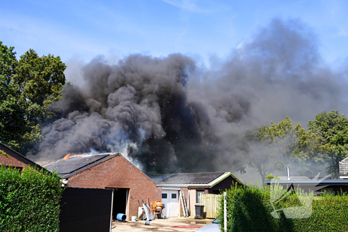 Grote brand in loods na werkzaamheden