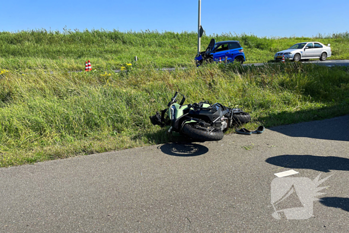 Motorrijder gewond bij botsing met brommobiel