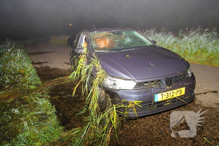 Auto slaat over de kop en belandt in sloot