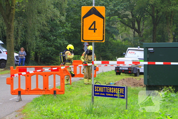 Grondraket boort door gasleiding