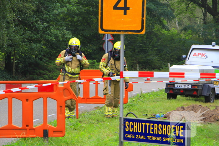 Grondraket boort door gasleiding