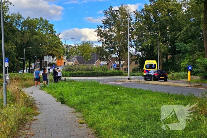 Fietser aangereden op rotonde