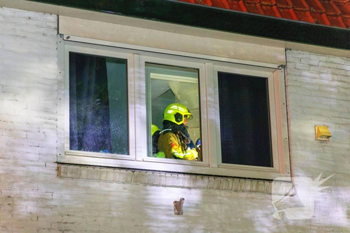 Brandplek in woning door blikseminslag