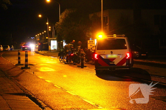 Fatbiker botst op wegversmalling