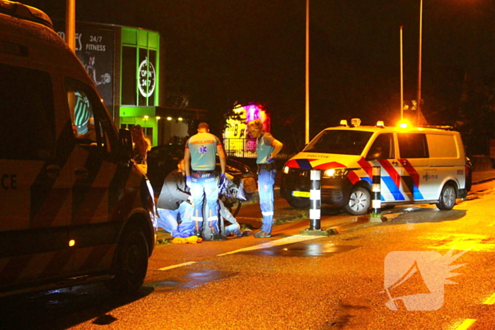 Fatbiker botst op wegversmalling