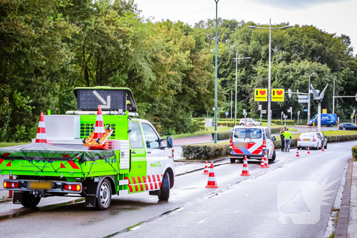 Fiets geplet bij kop-staart botsing