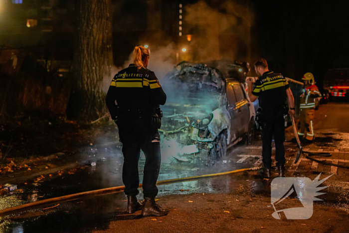 Geparkeerde auto brandt volledig af