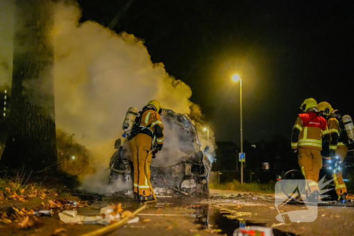 Geparkeerde auto brandt volledig af