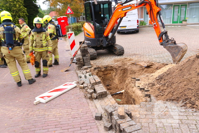 Gasleiding geraakt bij werkzaamheden