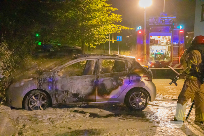 Geparkeerde auto verwoest door brand