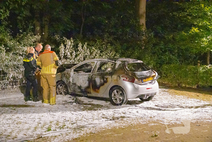 Geparkeerde auto verwoest door brand