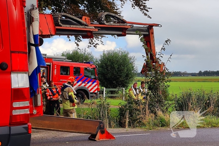 Brandweer haalt met man en macht koppig paard uit sloot