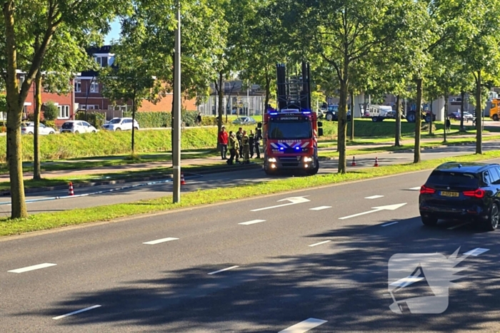 Picnic bezorgwagen vliegt in brand