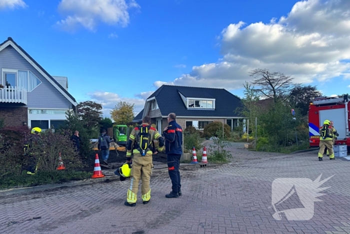 Gasleiding geraakt tijdens tuinwerkzaamheden