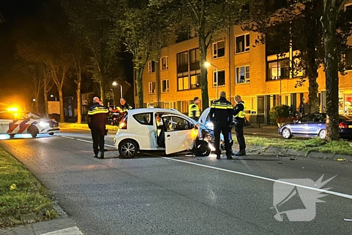 Automobilist botst frontaal op boom