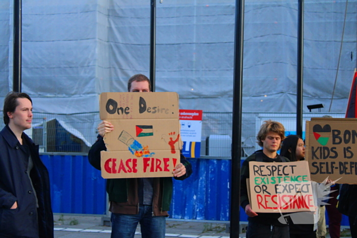 Pro Palestina demonstratie bij station