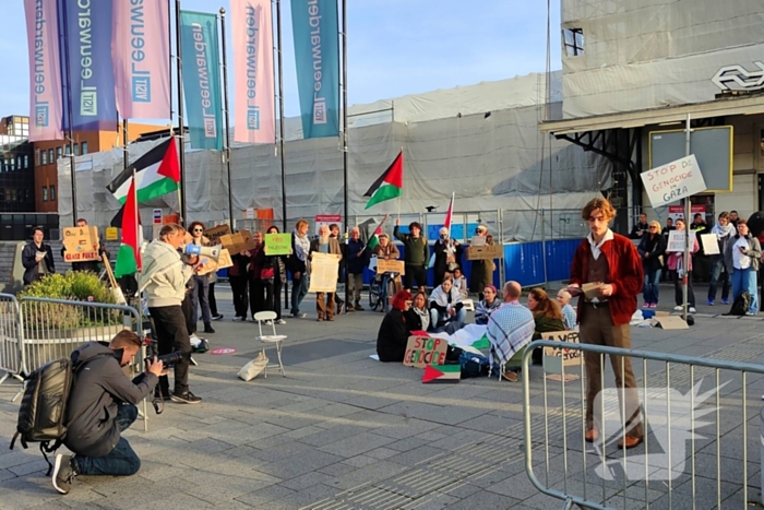 Pro Palestina demonstratie bij station