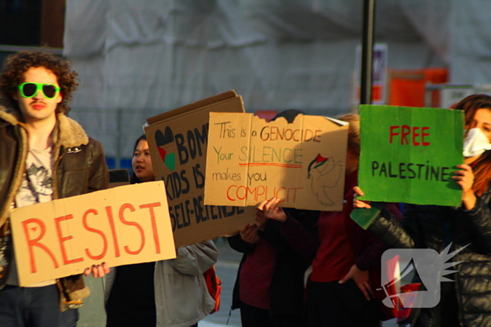 Pro Palestina demonstratie bij station