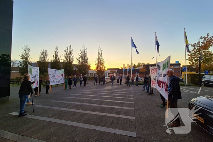 Protestactie tegen bomenkap in bos van Los