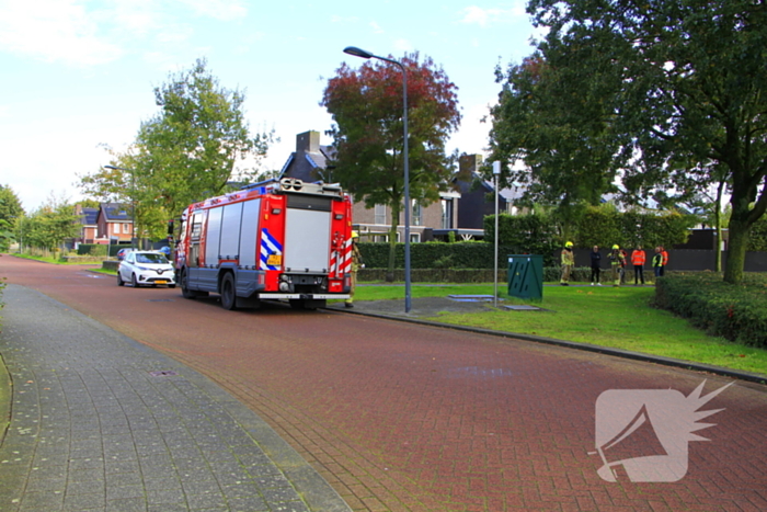 Straat is afgezet door gaslekkage