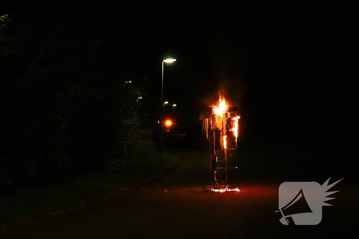 Brandweer blust brandend object