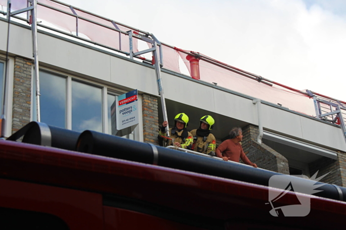 Steigerdeel losgeraakt door harde wind