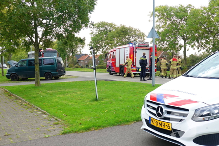 Brand in bestelbus tijden het rijden