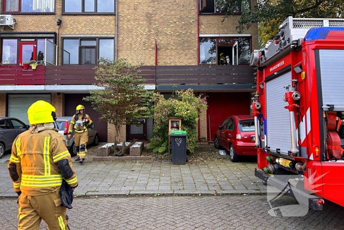 Brand in keuken door pan met olie