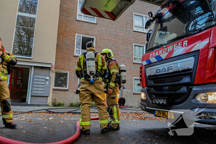 Veel rookontwikkeling bij keukenbrand