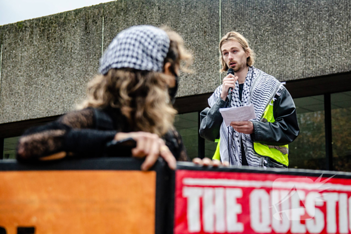 Pro Palestina demonstratie bij Nijmeegse Universiteit