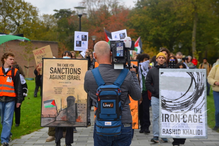 Pro Palestina demonstratie bij Nijmeegse Universiteit