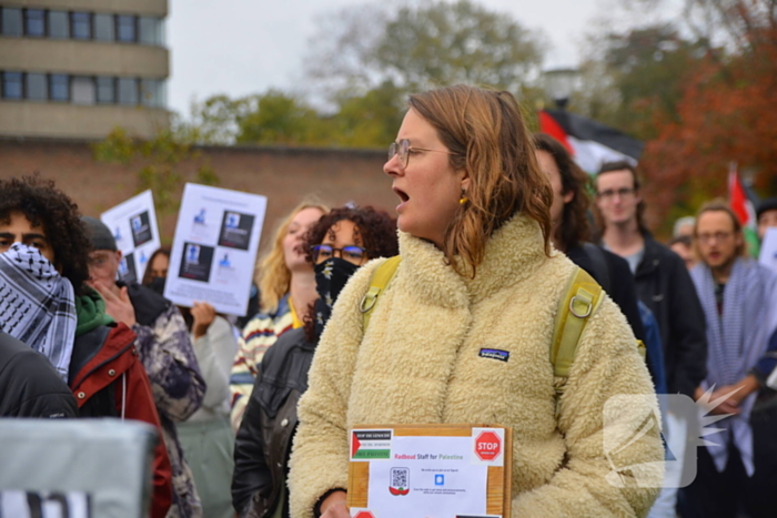 Pro Palestina demonstratie bij Nijmeegse Universiteit