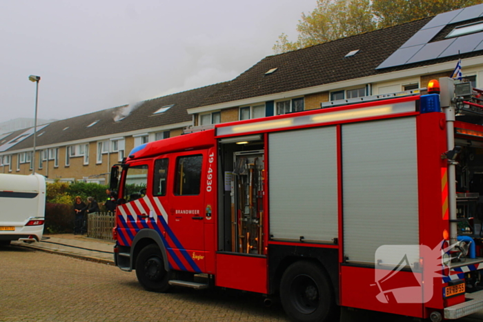 Veel rookontwikkeling bij brand in woning