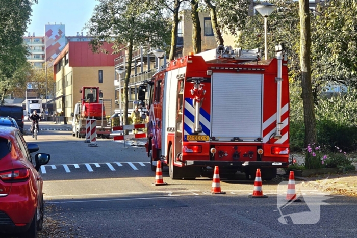 Gasleiding geraakt tijdens zaagwerkzaamheden in wegdek