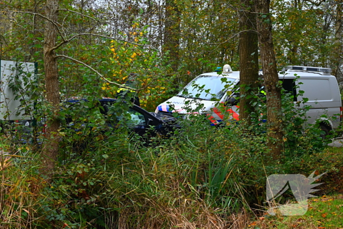 Automobilist botst frontaal op boom