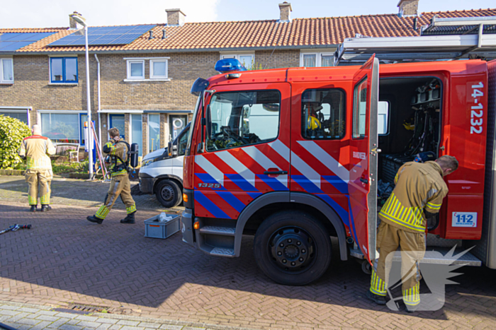 Gasleiding geraakt tijdens werkzaamheden in tuin