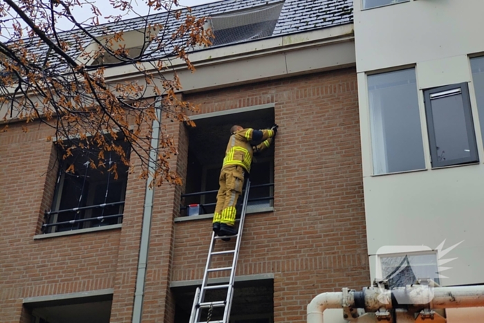 Brandweer redt duif die vast zit op balkon