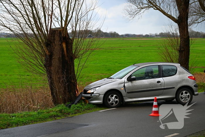 Personenauto botst tegen boom