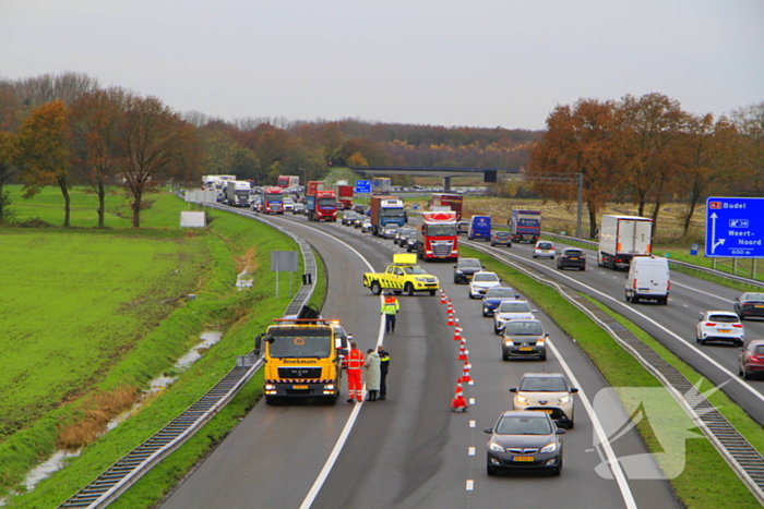 Rijstrook afgesloten door ongeval