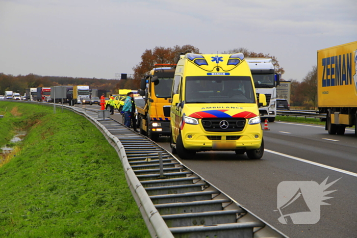 Rijstrook afgesloten door ongeval