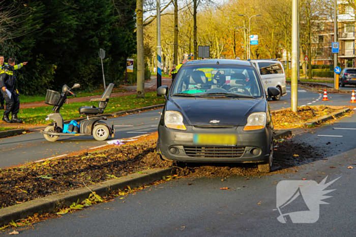 Scootmobiel bestuurder gewond bij ongeval met auto