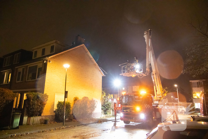 Ladder vormt gevaar tijdens storm Conall