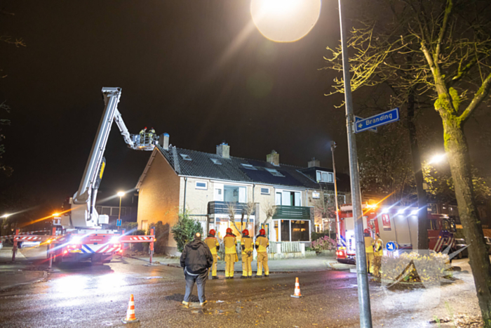 Ladder vormt gevaar tijdens storm Conall