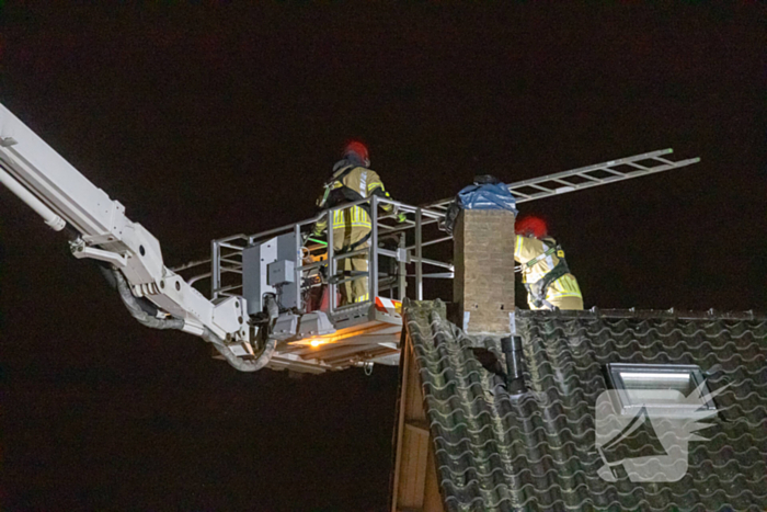 Ladder vormt gevaar tijdens storm Conall