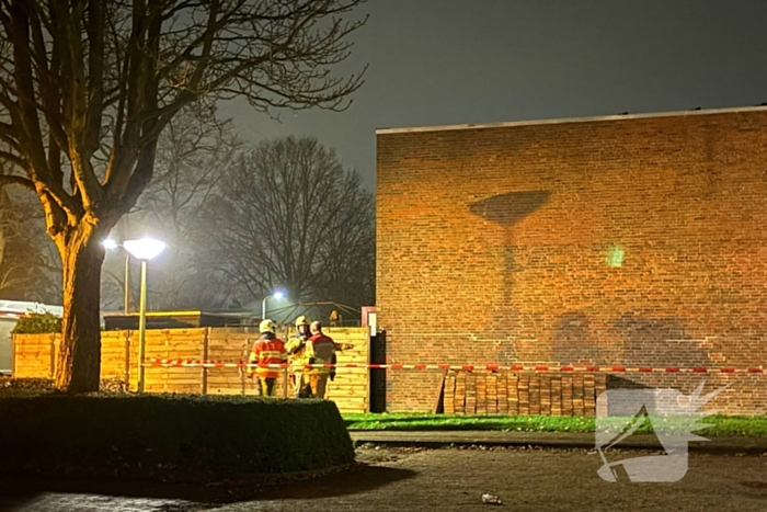 Voorgevel woning verwoest door explosie