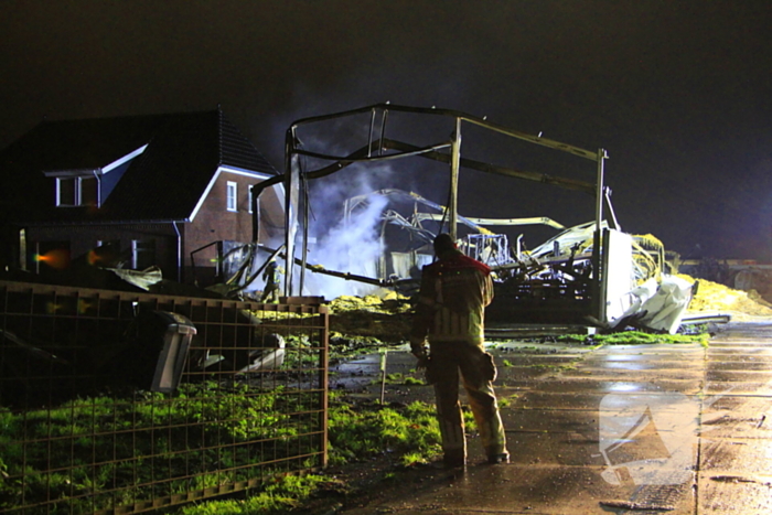 Opnieuw brand in afgebrande hooiopslag