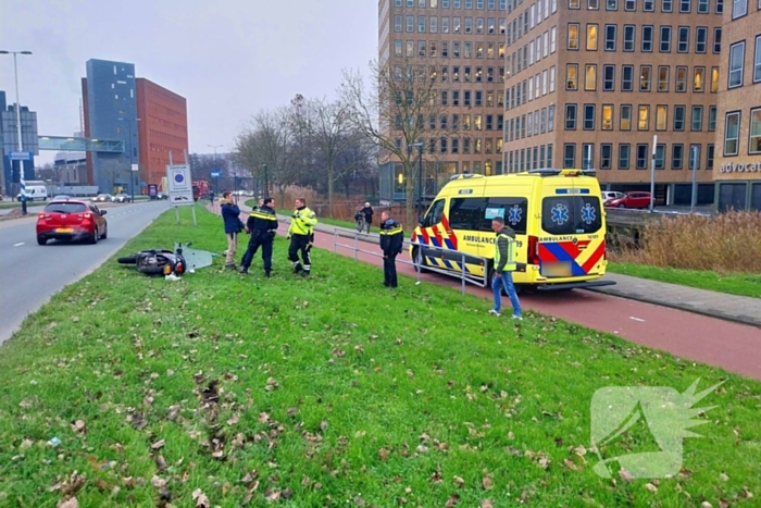 Scooterrijder gewond bij enkelzijdig ongeval