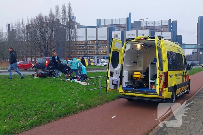 Scooterrijder gewond bij enkelzijdig ongeval