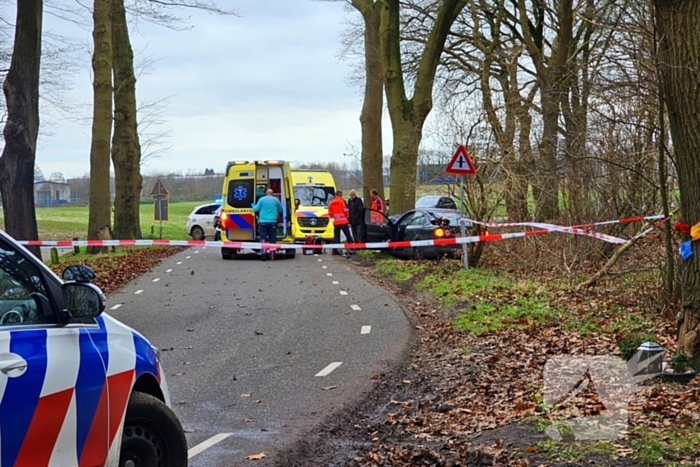 Persoon zwaargewond bij botsing tegen boom